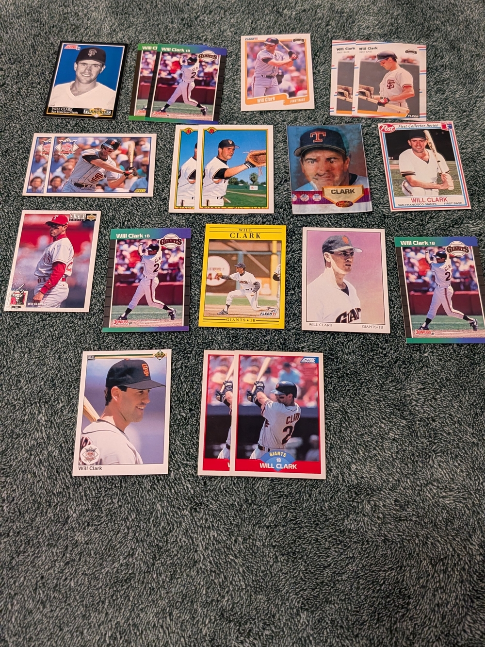 Will Clark 20 Card Lot SF Giants Donruss Fleer Score Upper Deck Sportflics